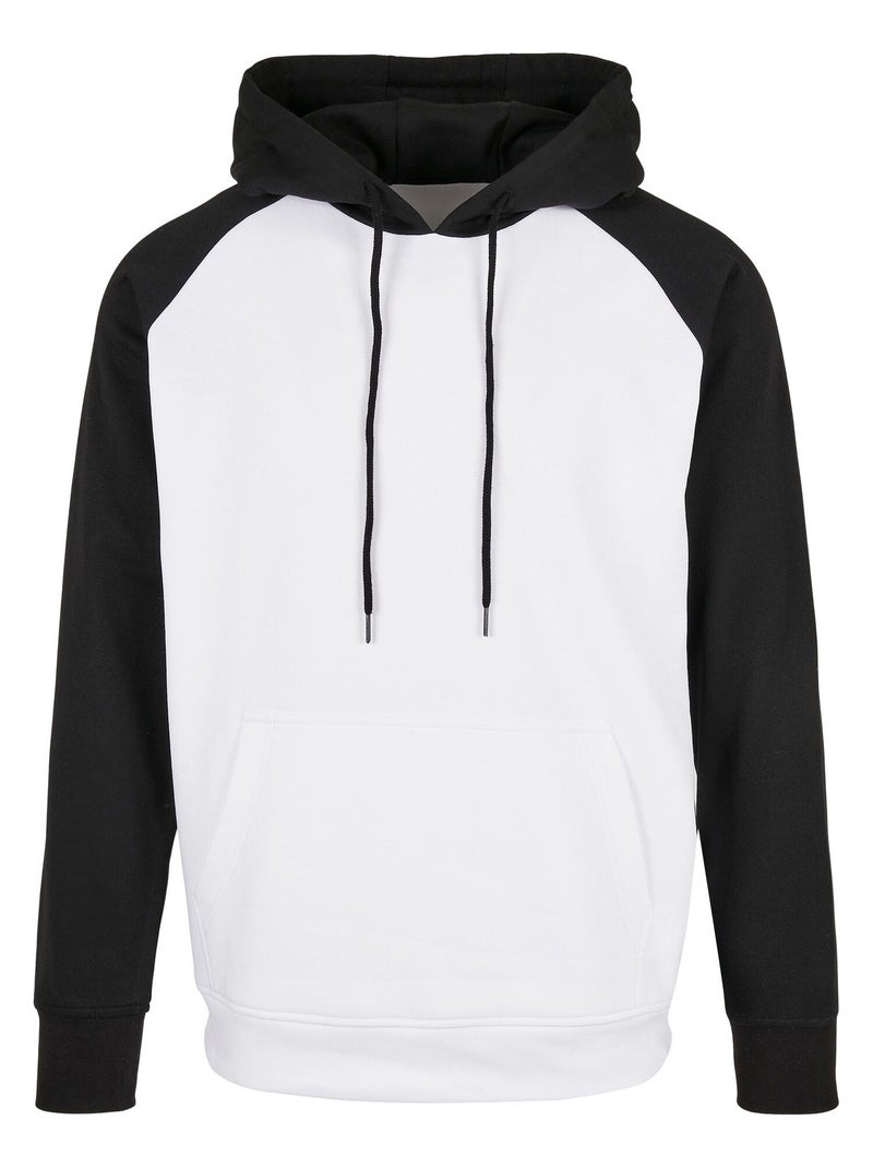 Build Your Brand - Sweat à capuche Blanc Noir - Kiabi