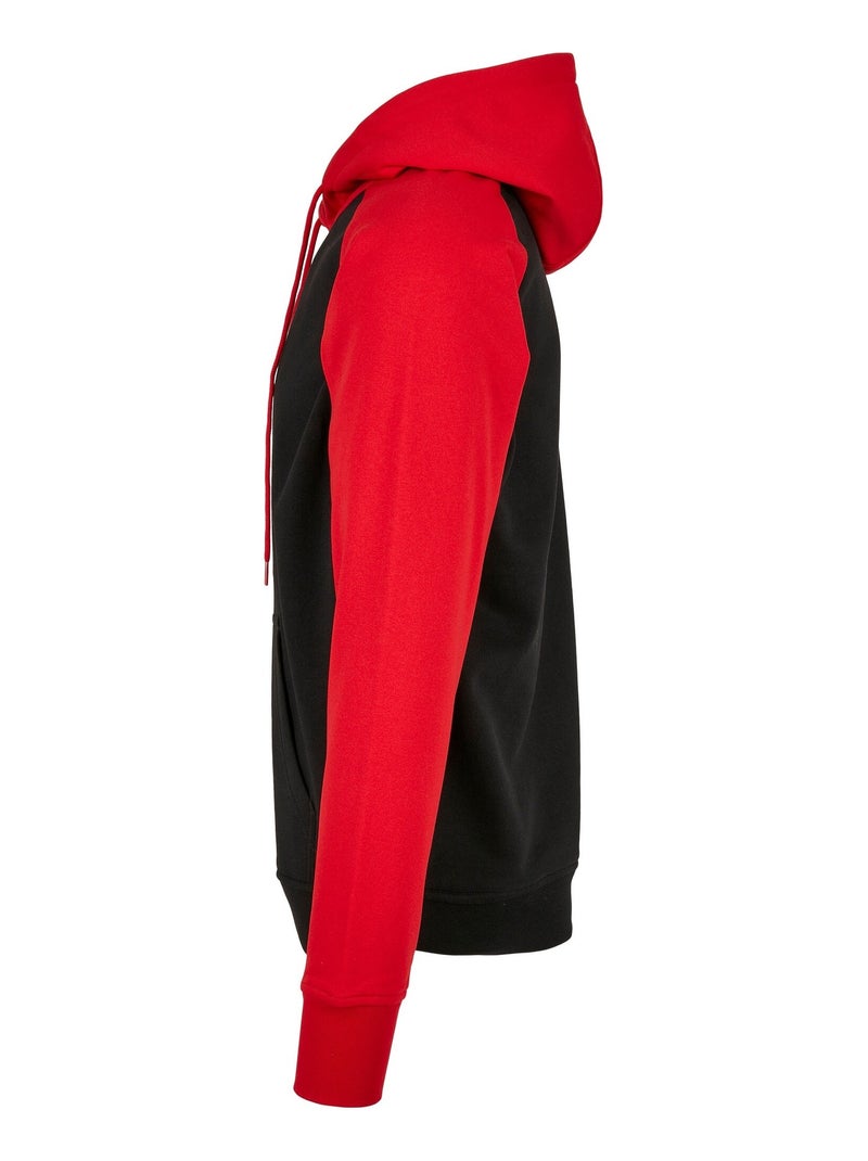 Build Your Brand - Sweat à capuche Noir Rouge - Kiabi