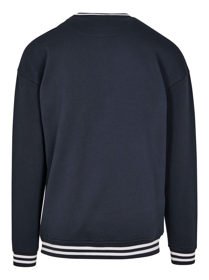 Build Your Brand - Sweat COLLEGE Bleu Bleu marine Blanc - Kiabi