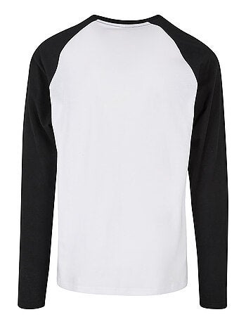 Build Your Brand - T-shirt manches longues motif/style Contrasté