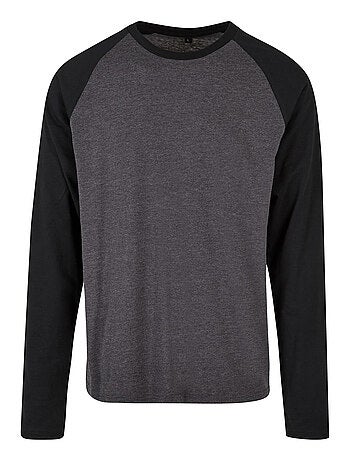 Build Your Brand - T-shirt manches longues motif/style Contrasté