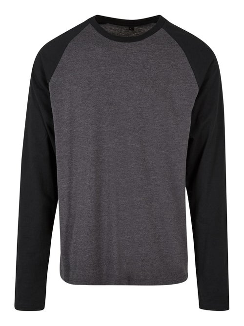 Build Your Brand - T-shirt manches longues motif/style Contrasté - Kiabi