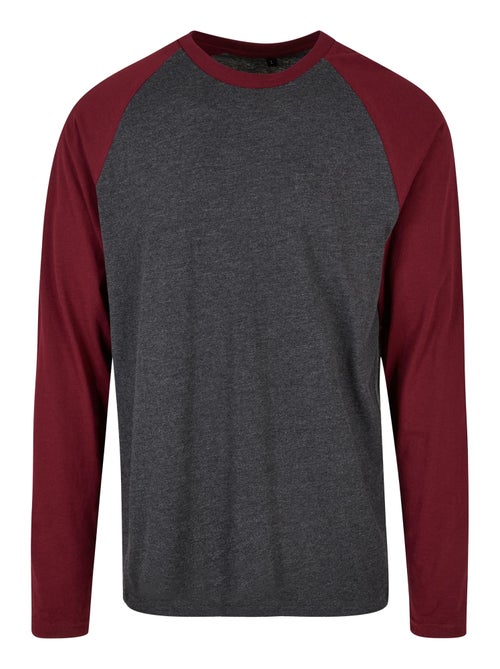 Build Your Brand - T-shirt manches longues motif/style Contrasté - Kiabi