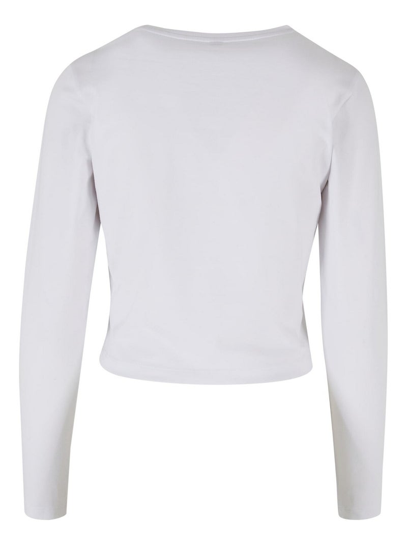 Build Your Brand - T-shirt manches longues motif/style Courte Blanc - Kiabi