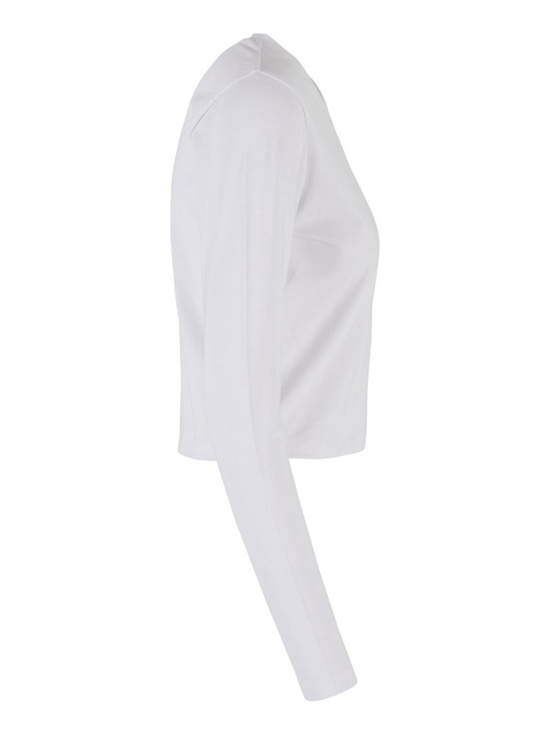 Build Your Brand - T-shirt manches longues motif/style Courte Blanc - Kiabi