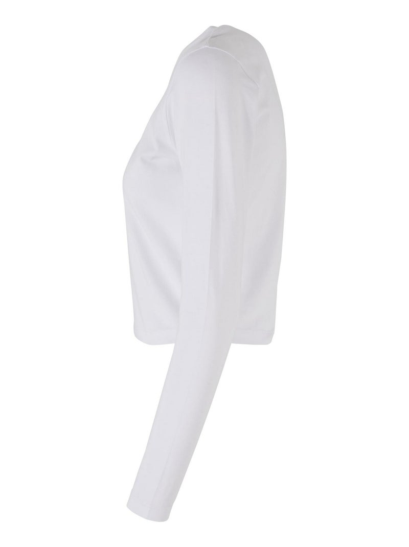 Build Your Brand - T-shirt manches longues motif/style Courte Blanc - Kiabi