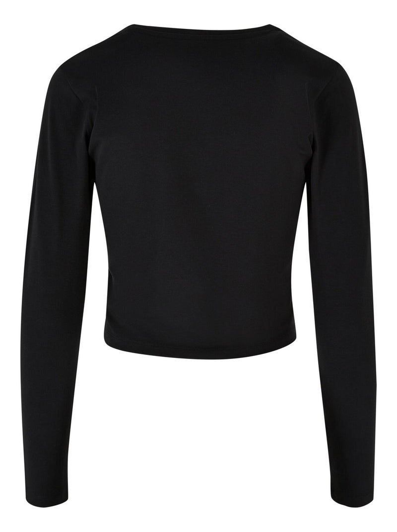 Build Your Brand - T-shirt manches longues motif/style Courte Noir - Kiabi