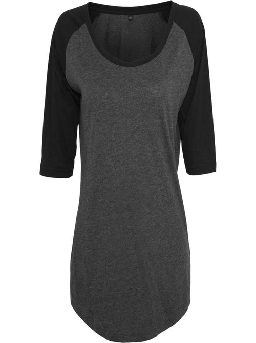 Build Your Brand - T-shirt manches ¾ motif/style Contrasté - Kiabi
