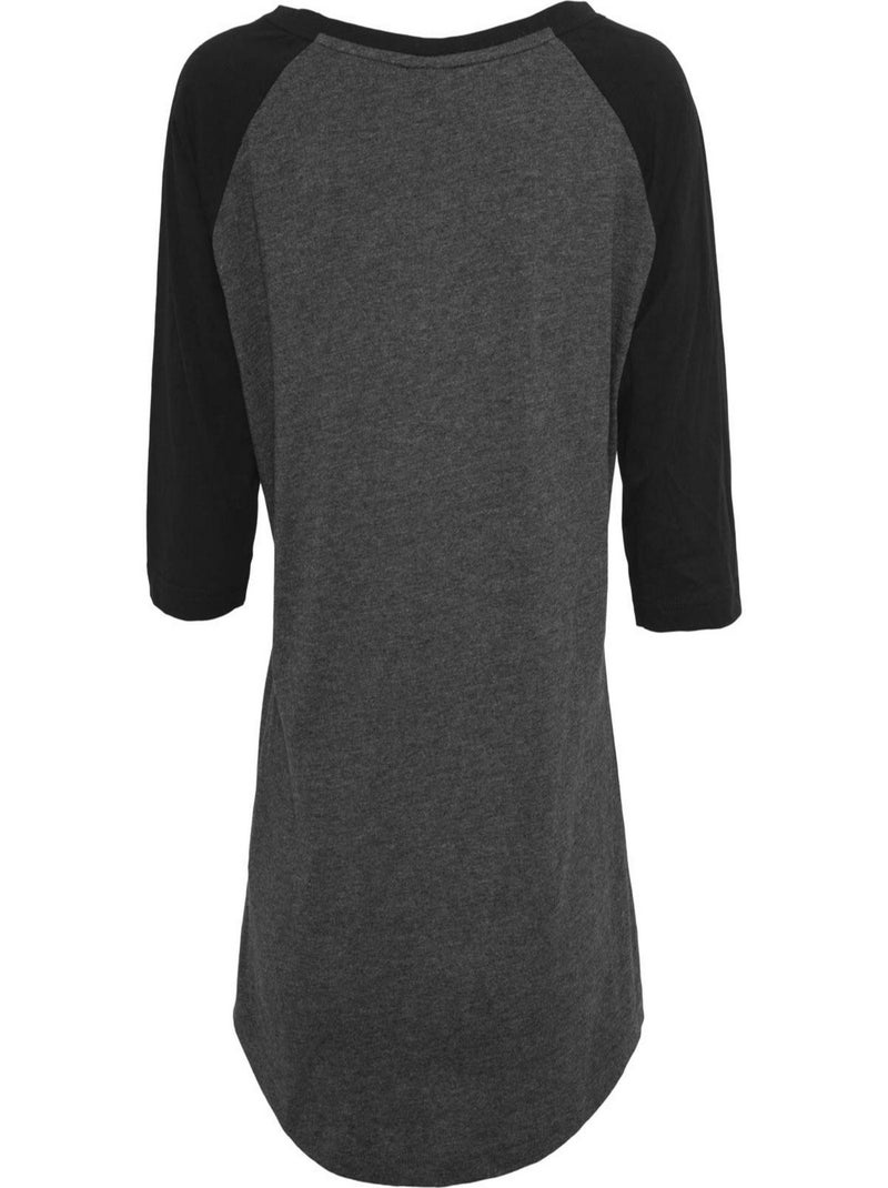 Build Your Brand - T-shirt manches ¾ motif/style Contrasté gris anthracite - Kiabi