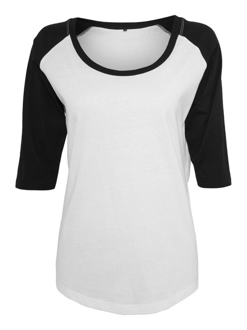 Build Your Brand - T-shirt manches raglan motif/style Contrasté - Kiabi