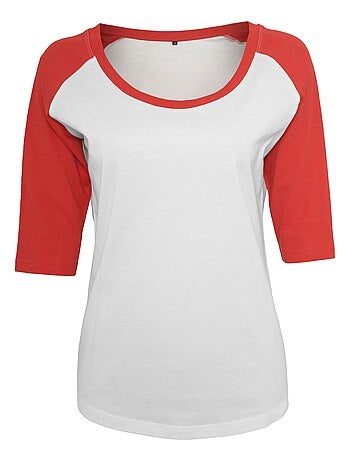 Build Your Brand - T-shirt manches raglan motif/style Contrasté