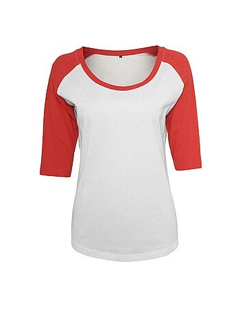Build Your Brand - T-shirt manches raglan motif/style Contrasté