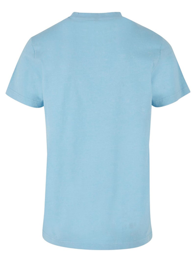 Build Your Brand - T-shirt motif/style délavé à l'acide Bleu ciel - Kiabi