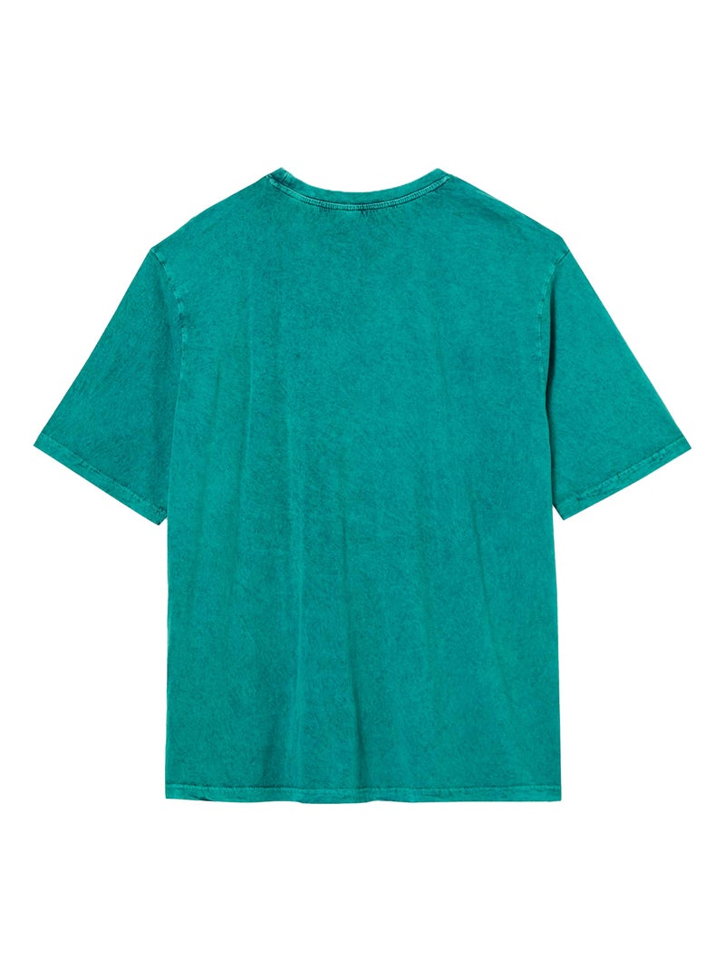 Build Your Brand - T-shirt motif/style délavé à l'acide Bleu - Kiabi