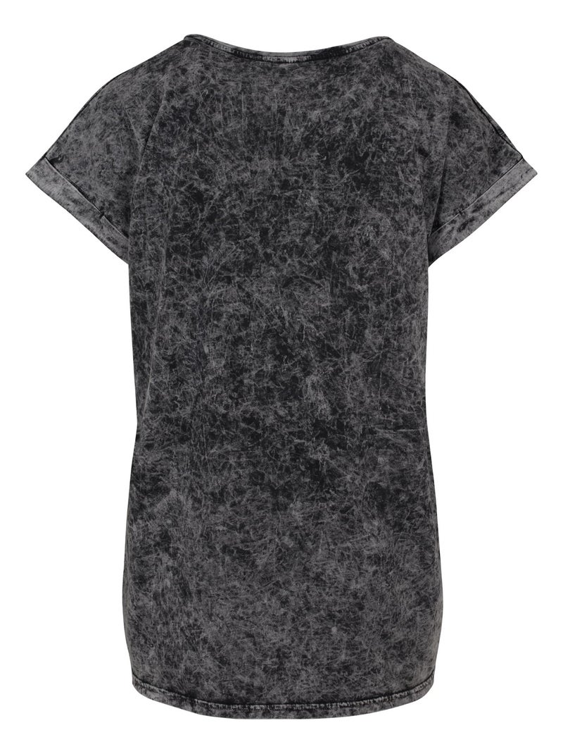 Build Your Brand - T-shirt motif/style délavé à l'acide Gris foncé - Kiabi