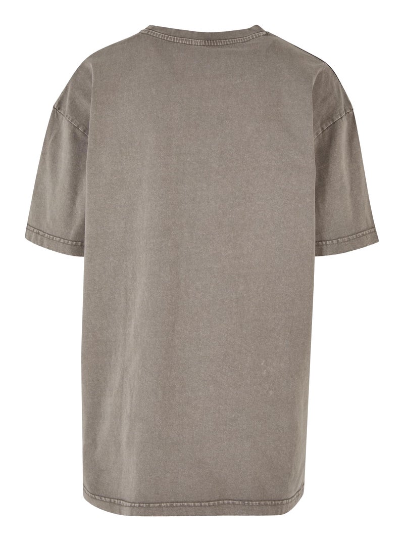 Build Your Brand - T-shirt motif/style délavé à l'acide Gris Gris anthracite - Kiabi