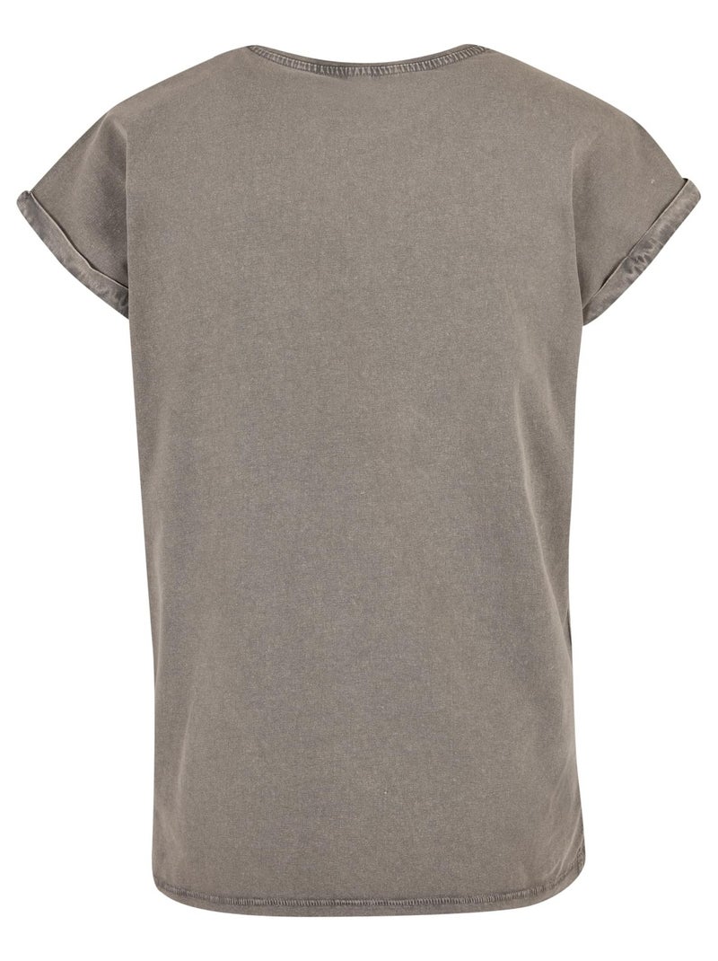 Build Your Brand - T-shirt motif/style délavé à l'acide Gris Gris anthracite - Kiabi