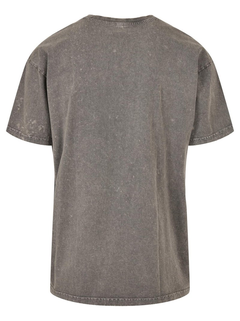 Build Your Brand - T-shirt motif/style délavé à l'acide Gris Gris anthracite - Kiabi