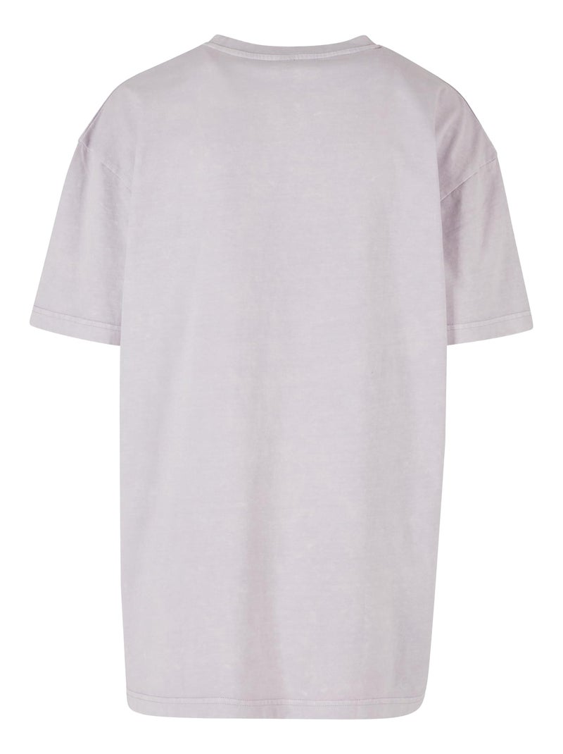 Build Your Brand - T-shirt motif/style délavé à l'acide Mauve lilas - Kiabi