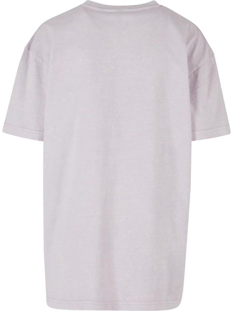 Build Your Brand - T-shirt motif/style délavé à l'acide Mauve lilas - Kiabi