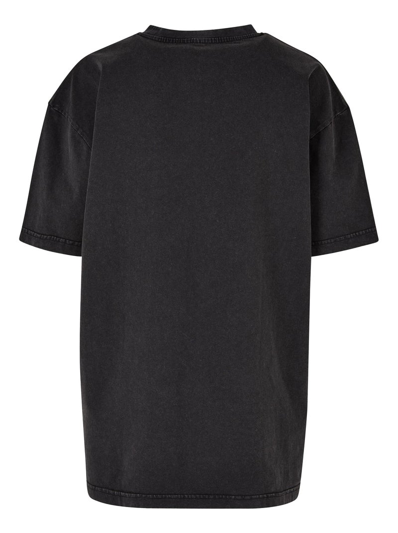 Build Your Brand - T-shirt motif/style délavé à l'acide Noir - Kiabi
