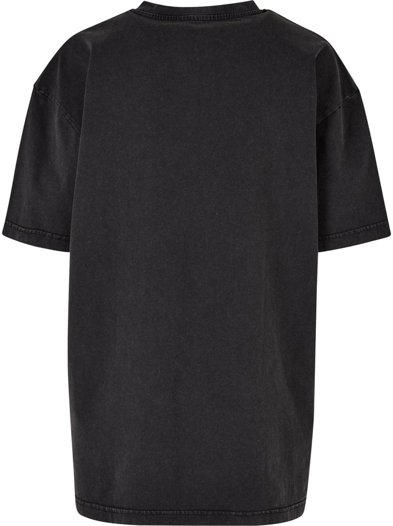 Build Your Brand - T-shirt motif/style délavé à l'acide Noir - Kiabi