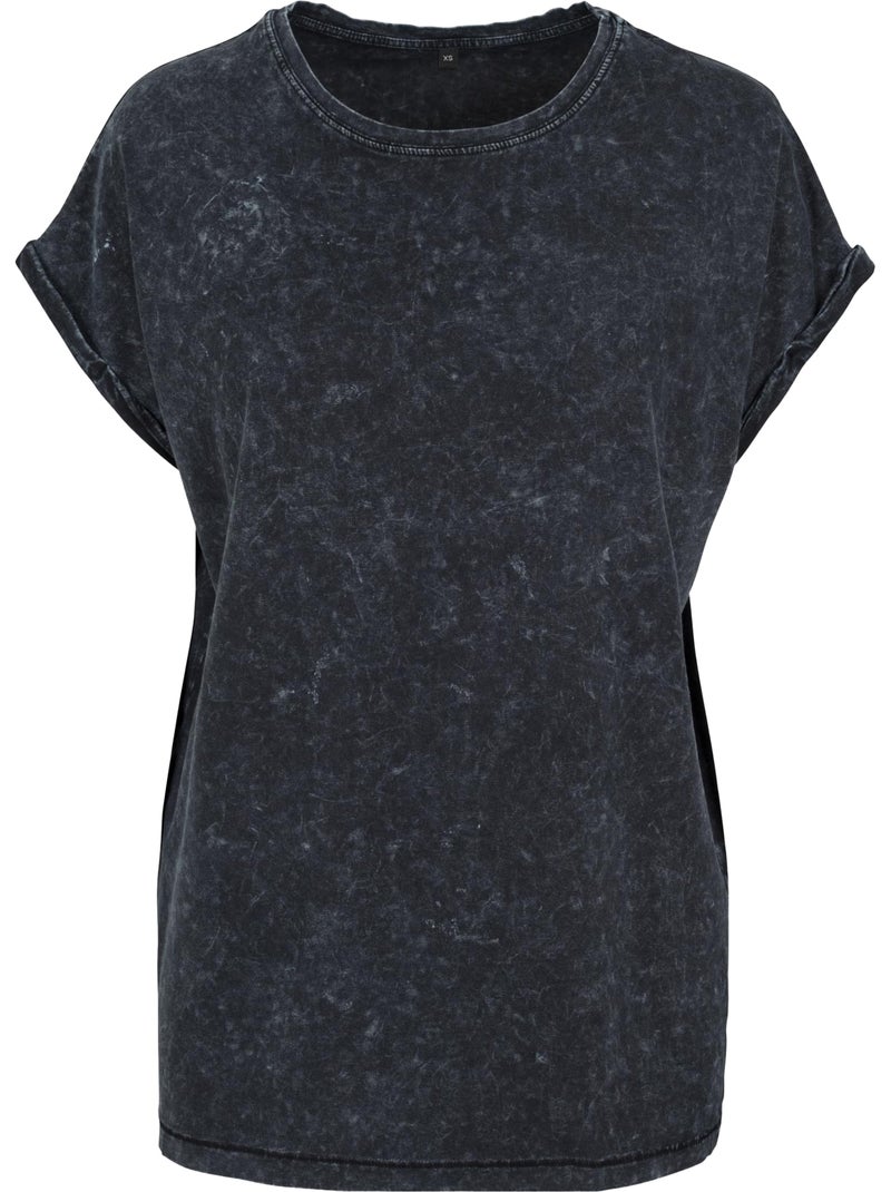 Build Your Brand - T-shirt motif/style délavé à l'acide Noir - Kiabi