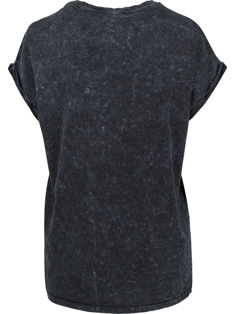 Build Your Brand - T-shirt motif/style délavé à l'acide Noir - Kiabi