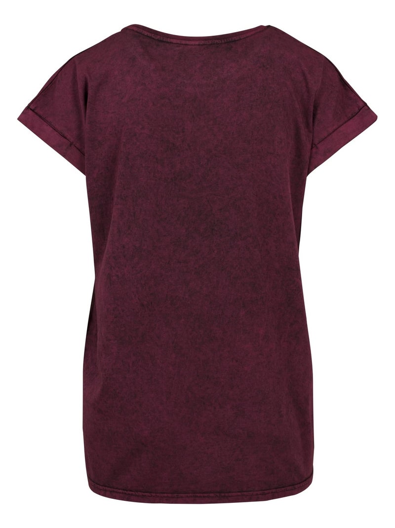 Build Your Brand - T-shirt motif/style délavé à l'acide Rose - Kiabi