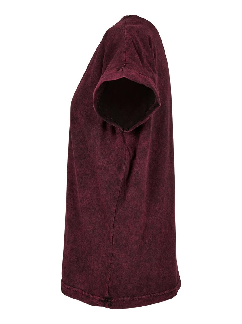 Build Your Brand - T-shirt motif/style délavé à l'acide Rose - Kiabi