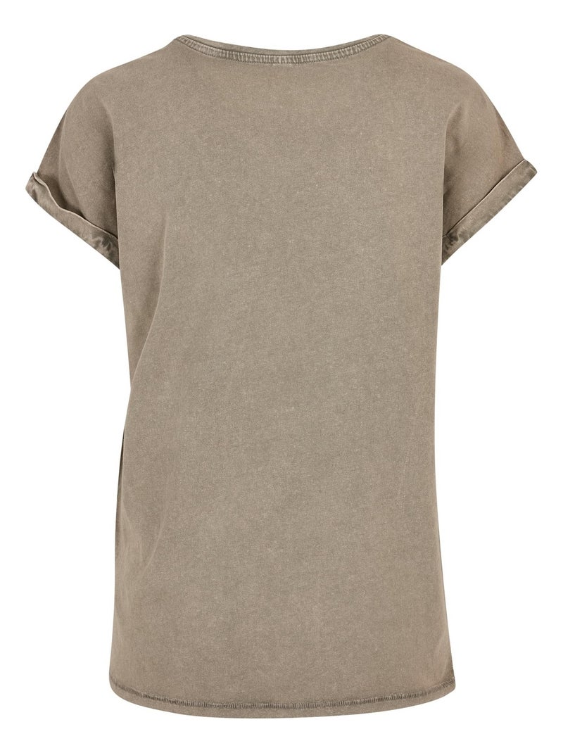 Build Your Brand - T-shirt motif/style délavé à l'acide Vert kaki - Kiabi
