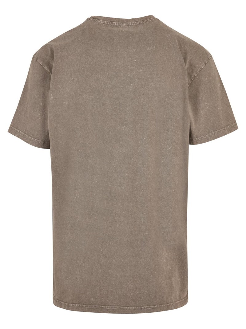 Build Your Brand - T-shirt motif/style délavé à l'acide Vert kaki - Kiabi