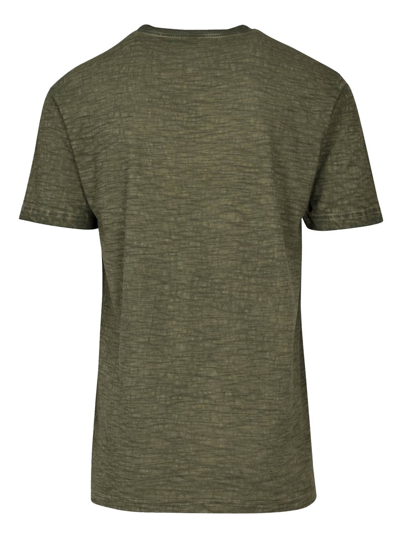 Build Your Brand - T-shirt motif/style teinture par pulvérisation Vert olive - Kiabi