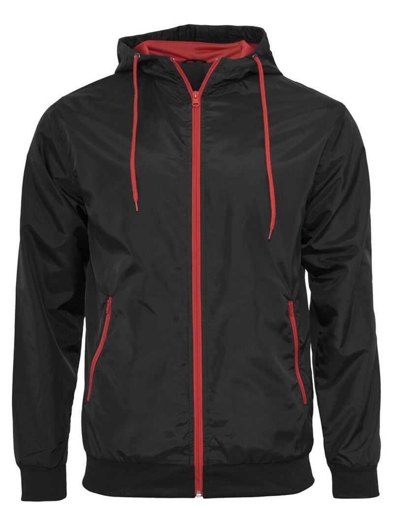 Build Your Brand - Veste coupe-vent Noir Rouge - Kiabi