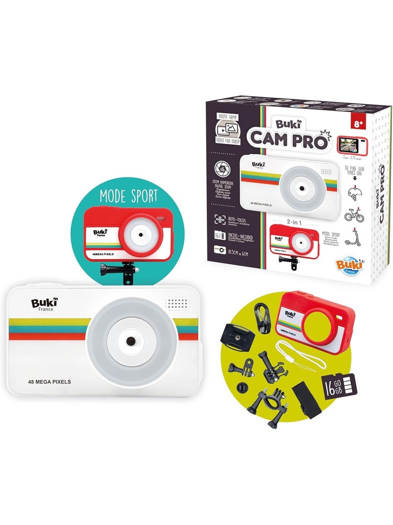 Buki CamPro - Caméra d'action pour enfant Blanc - Kiabi