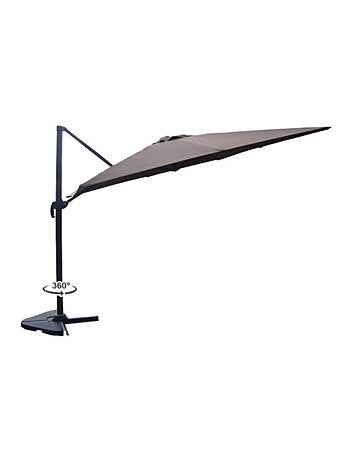 BUNDLE - Ensemble parasol CESARE écru 3x4m et 4 dalles à lester