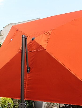 BUNDLE - Ensemble parasol CESARE écru 3x4m et 4 dalles à lester