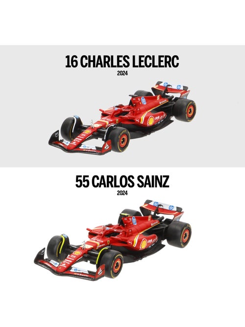 Burago coffret 2 voitures 1:43 ferrari sf-24 sainz et leclerc f1 2024 - Kiabi