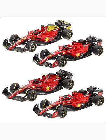 Burago coffret 4 voitures 1:43 f1 ferrari f1-75 et sf-23 sainz et leclerc