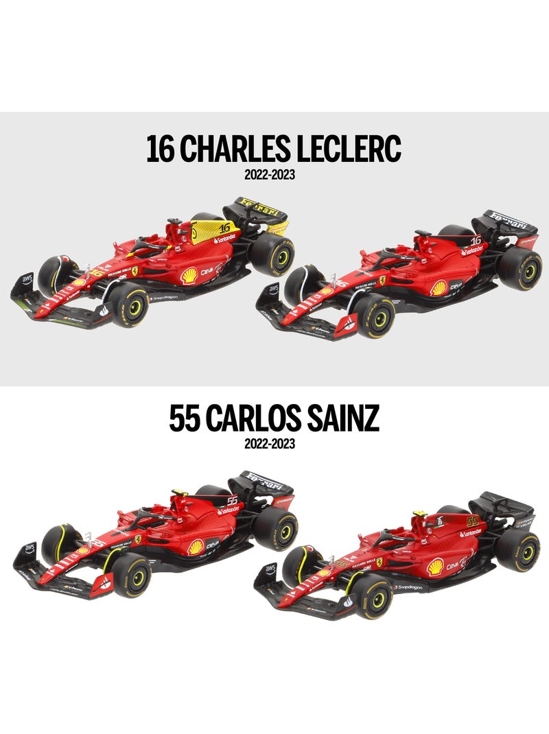 Burago coffret 4 voitures 1:43 f1 ferrari f1-75 et sf-23 sainz et leclerc N/A - Kiabi