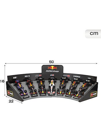 Burago coffret de 7 voitures de collection red bull f1 1:43 avec présentoir