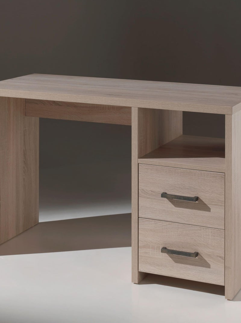 Bureau 2 tiroirs 1 niche Marron clair - Kiabi