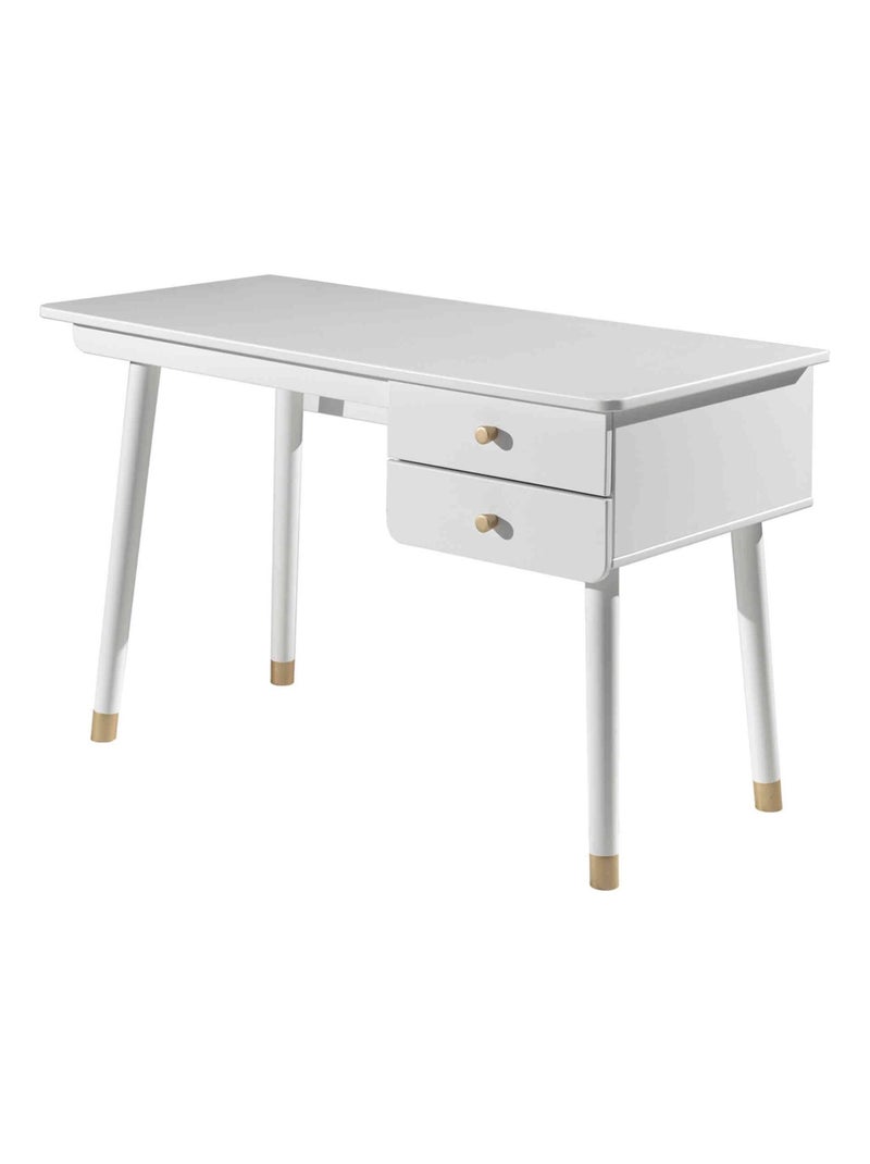 Bureau 2 tiroirs en bois Blanc - Kiabi