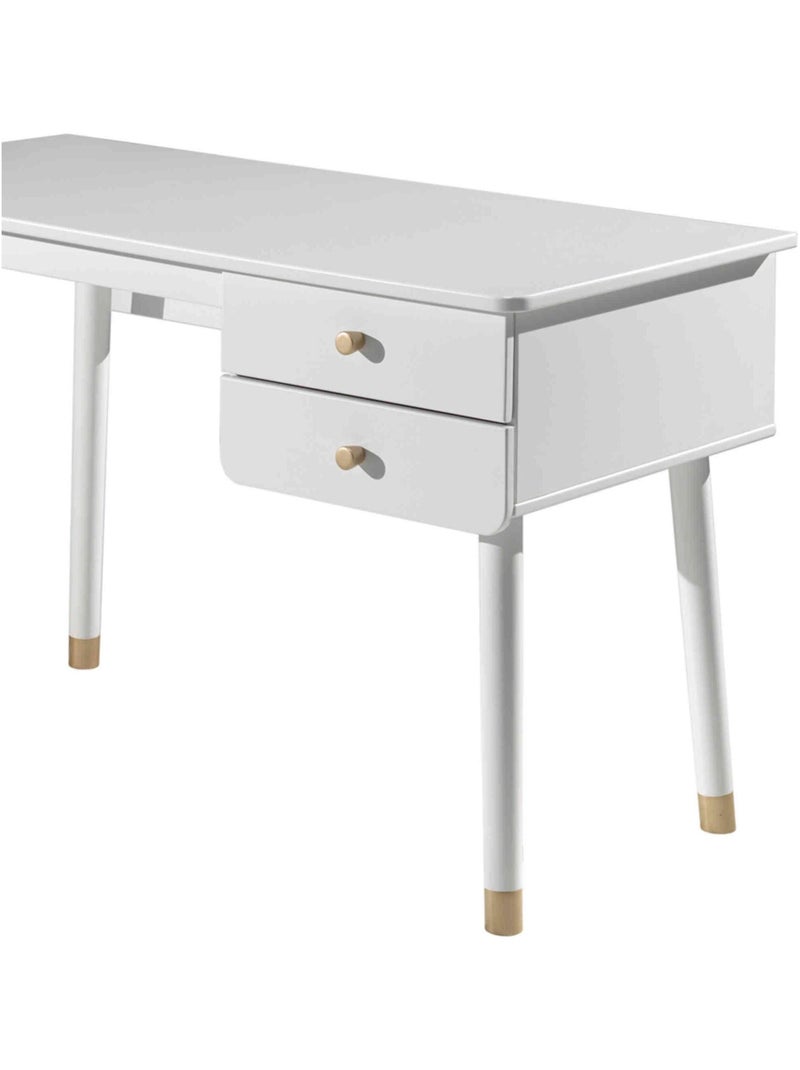 Bureau 2 tiroirs en bois Blanc - Kiabi