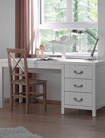 Bureau 3 tiroirs en bois