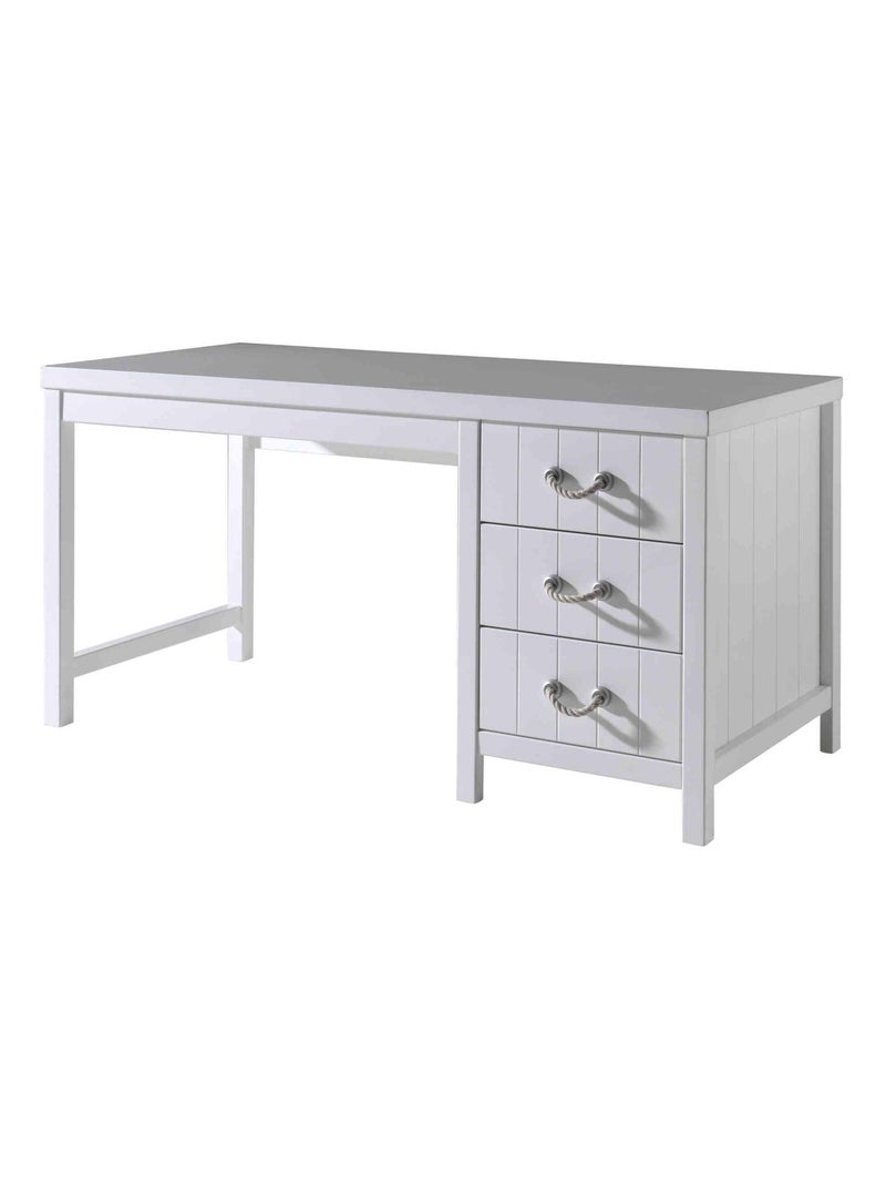 Bureau 3 tiroirs en bois Blanc - Kiabi