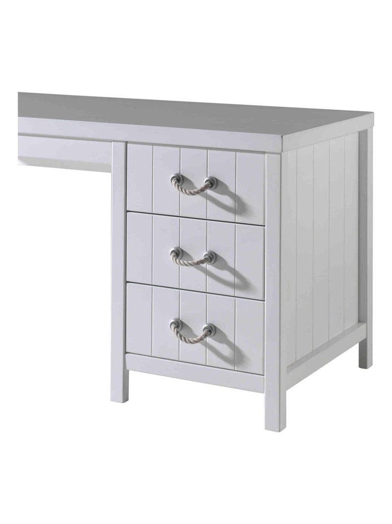 Bureau 3 tiroirs en bois Blanc - Kiabi