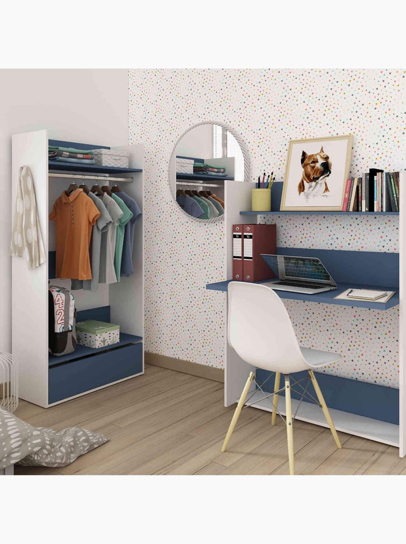 Bureau à paroi Bleu - Kiabi