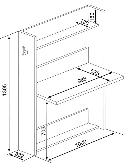 Bureau à paroi - Kiabi