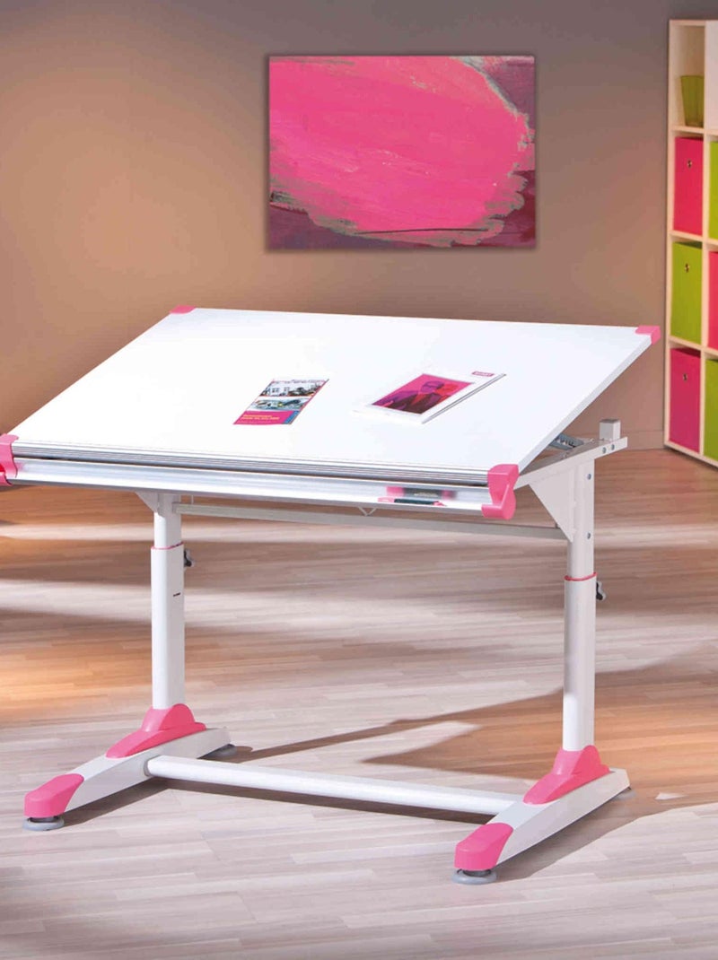 Bureau à plan inclinable en bois Blanc - Kiabi